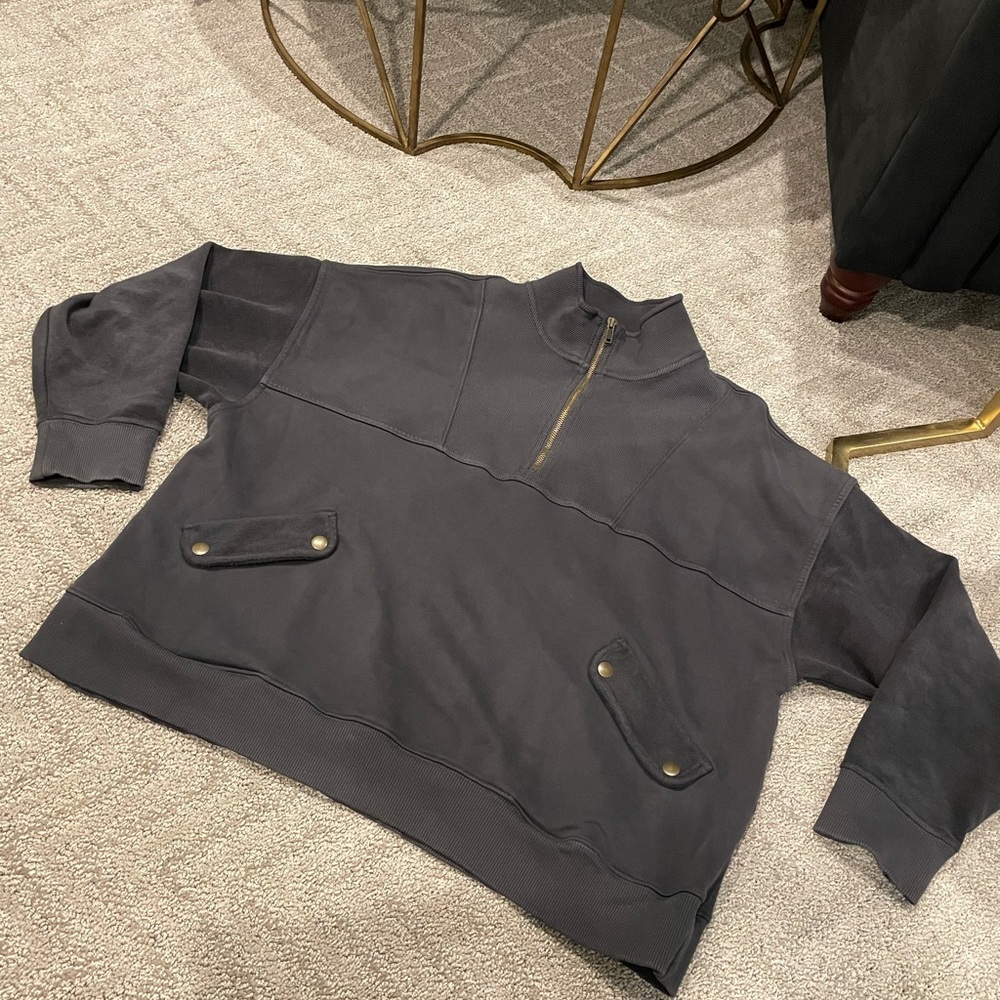 Aerie half zipped moto sweatshirt.